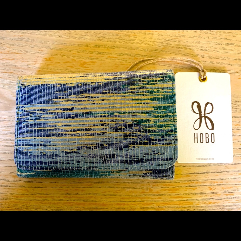 HOBO Jill cracked glass trifold wallet NWT